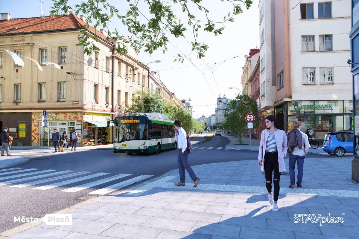 Plzeň: Americká ulice nově už jen pro chodce, cyklisty a MHD